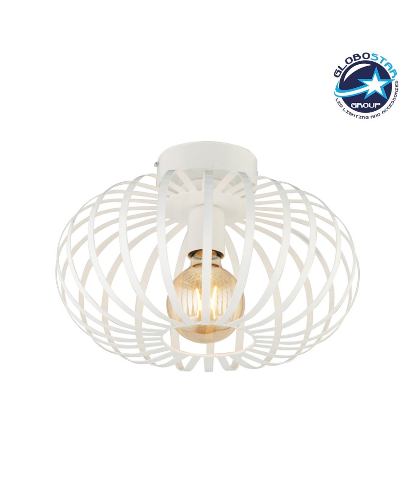 GLOBOSTAR® STAR 202-0052 Μοντέρνο Φωτιστικό Οροφής με Ντουί 1 x E27 AC 220-240V IP20 - Λευκό - Μ40 x Π40 x Υ27cm